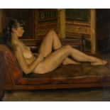 A * C * D * Houston (20th century) A reclining nude, signed with initials and dated 1951, oil on