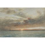 Albert Goodwin (1845-1932) Sunset over the silver sea, signed and dated 1909, watercolour, 17.5 x