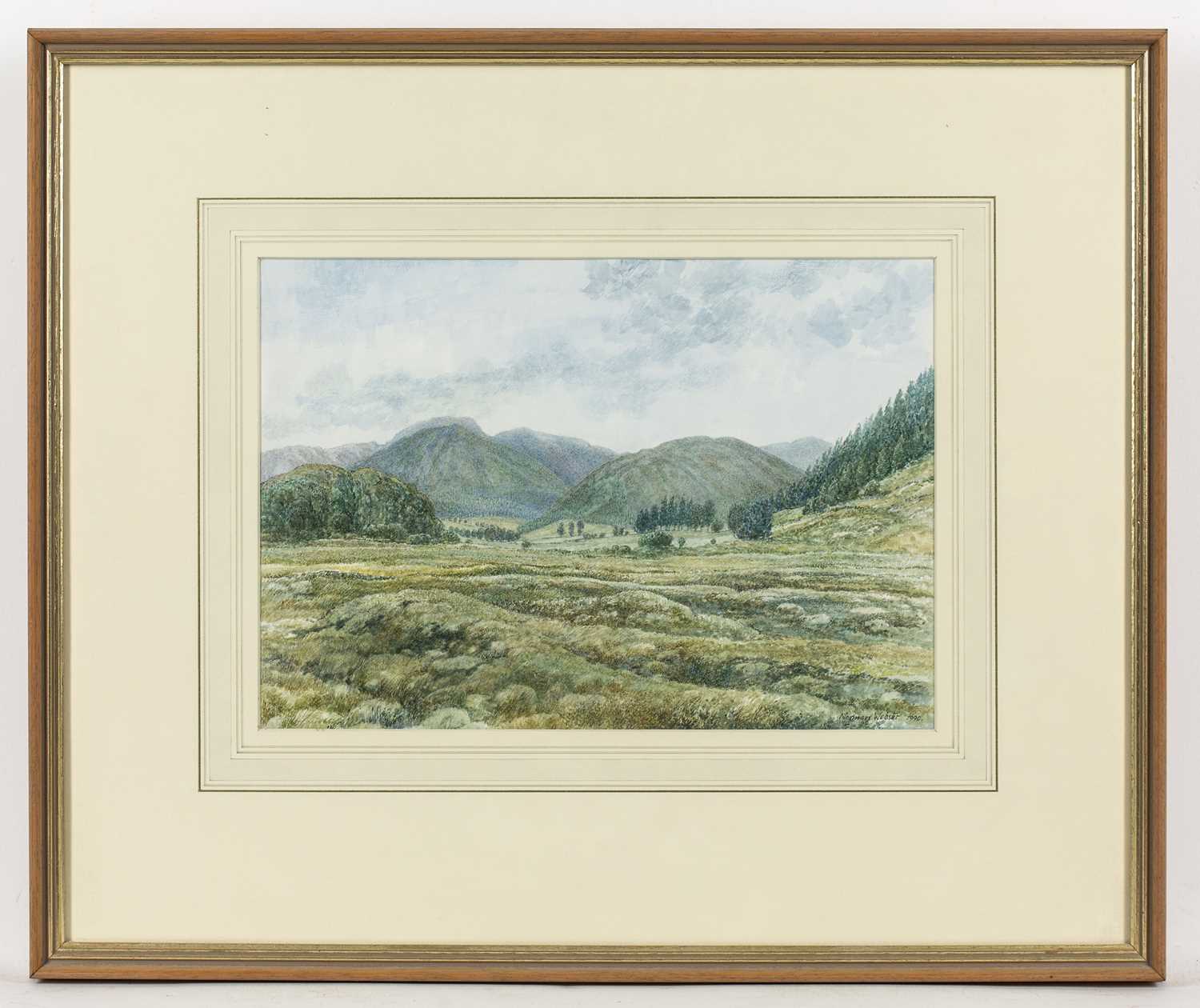Norman Webster (20th century) 'Mountains near Inversheil, Wester Ross', signed and dated 1990, - Image 2 of 3
