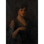 Edgar Mitchell (1871-1922) Portrait of Ann Redpath, half length, wearing a pearl necklace and with