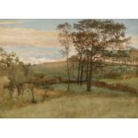 Walter Crane (1845-1915) Late Summer landscape in Northumberland, watercolour, 26 x 36cm *With Peter
