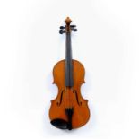 A violin with two piece back made by Robert Corbin of Christchurch 1972, 35.3cm (soundpost