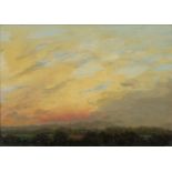 Phillip Gunn 'Winter Sunrise', signed and dated VI.II.58, inscribed verso and dated Feb. 1958, oil