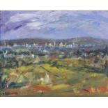 Helen Ross (19th/20th century) Oxford from the North, signed, oil on board, 19 x 24cm
