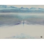 Leslie Worth (1923-2009) Swan alighting, signed, watercolour, 25.5 x 32.5cm Provenance: With Thos.