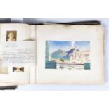 A 19th century album of watercolours, many accompanied with handwritten notes in ink, c.1868-1871,
