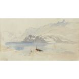 Hercules Brabazon Brabazon (1821-1906) A Quiet Lake, watercolour, 11 x 19.5cm Provenance: Chris