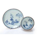 Nanking Cargo tea bowl and saucer Chinese, mid 18th Century painted with rockwork and flowers, and