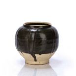 Glazed vase Chinese in the Song manner, with ribbed bands, 12.5cm high Small chips on the base or