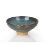 Shiwan style bowl Chinese, 17th/18th Century decorated with a robin's egg glaze all over, of a