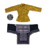 Group of embroidered material Chinese, 19th & 20th Century to include a yellow ground jacket with