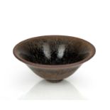 'Hares fur' jian tea bowl Chinese, Southern Song covered in a brown and black glaze with glaze