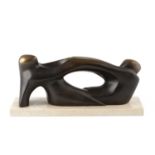 Manner of Henry Moore (1898-1986) Reclining figure 2/8, indistinctly signed and numbered bronze 15cm