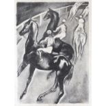 John Copley (1875-1950) Horses turning into the Canter signed and titled in pencil (in the margin)