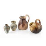 French Art Pottery Charles Greber jug and two vases jug 20cm high; and a Gilbert Metenier gourd-