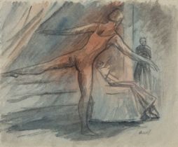 George Bissill (1896-1973) Three ballet studies each signed watercolour, ink and wash largest 34 x