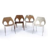 Carl Jacobs and Frank Guille for Kandya A set of four 'Jason' stacking chairs moulded and painted