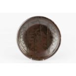 Michael Cardew (1901-1983) at Wenford Bridge Dish iron glaze with incised line decoration