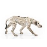 Keza Rudge (20th Century) Model of a hound raku signed 40cm across.Crazing to the glaze all over.