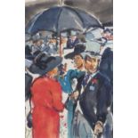 Susie Whitcombe (b.1957) Royal Ascot signed in pencil (lower right) watercolour 16 x 10cm.