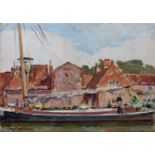 Philip Naviasky (1894-1983) Dutch Harbour signed (lower left) oil on canvas 25 x 35cm, unframed.