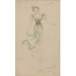 Oliver Messel (1904-1978) Water costume design for Homage to the Queen, circa 1953 signed in