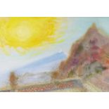 Winifred Nicholson (1893-1981) Vesuvius, circa 1968 chalk, acrylic, and watercolour on paper 54.5