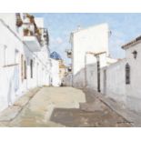 Juan Lluna Lerma (1933-2019) Calle de Altea, Alicante signed (lower right) oil on board 33 x 41cm.