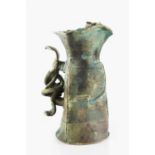 Colin Pearson (1923-2007) Jug stoneware, twisted handle, with mottled green and brown glaze