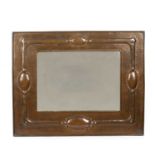 Arts & Crafts Wall mirror, circa 1910 copper 42 x 51cm.