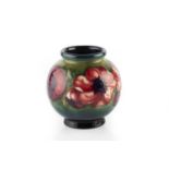 Moorcroft Anemone pattern vase, circa 1950 Walter Moorcroft signed initials 14cm high.in good