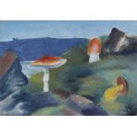 Paul Wilhelm (1886-1965) Wild Mushrooms signed (lower left) watercolour 22 x 30cm.