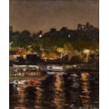 Patrick Cullen (b.1949) The Thames at Night from the South Bank signed (lower right), titled (to