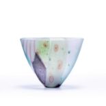 Pauline Solven (b.1943) 'Spring', glass vase, 1990 with flaring rim signed and dated to the footrim.