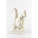 Charles Lemanceau (1905-1980) Art Deco model of a squirrel cream glaze impressed signature and