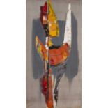 Kit Barker (1916-1988) Figure abstract signed (lower left) oil on canvas 74 x 38cm.
