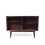 Richard Hornby for Fyne Lady Bookcase Afrormosia teak with adjustable shelves and sliding glass