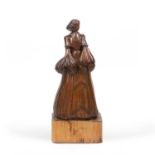 Arts & Crafts Carved model of a lady, circa 1930 oak 32cm high.