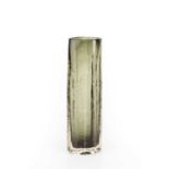 Geoffrey Baxter (1922-1995) for Whitefriars Textured Cucumber vase pewter coloured glass pattern no.