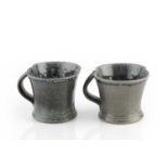 Walter Keeler (b.1942) Two mugs salt glaze impressed potter's seals 8cm high (2).
