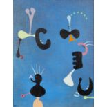 Desmond Morris (b.1928) The Protagonists II, 2004 signed with initials and dated (lower left) oil on