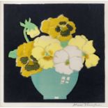 John Hall Thorpe (1874-1947) Yellow Flowers signed in pencil (in the margin) woodcut 14 x 12cm.