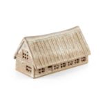 Ian Godfrey (1942-1992) Model of a House stoneware 9cm high, 16cm wide.Pits and firing marks to