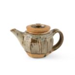 Richard Batterham (1936-2021) Teapot dark ash glaze 11.3cm high.