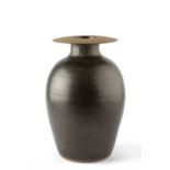 David Lloyd-Jones (1928-1994) Vase dark glaze impressed potter's seal 35cm high.