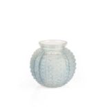 René Lalique (1860-1945) Oursin glass vase, circa 1930s with a frosted finish and blue stain