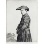 Joseph Simpson (1879-1939) Man in Black Overcoat signed in pencil (lower right) etching 38 x 26cm.