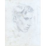 Modern British School Portrait of a young man indistinctly signed (lower left) pencil 27.5 x 20cm.