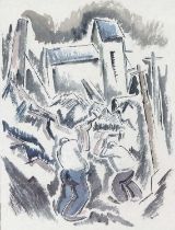 George Bissill (1896-1973) Stone breakers II signed (lower right) watercolour and ink 39 x 28cm.