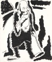 George Bissill (1896-1973) Three caricatures - Rudyard Kipling, Jacob Epstein and Grock Epstein